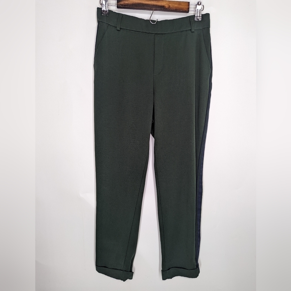 ZARA Trafaluc Cuffed Ribbon Stripe Cropped Pants